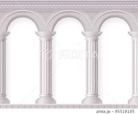 Realistic Antique White Columns Composition Realistic Antique White Columns Composition 95518105