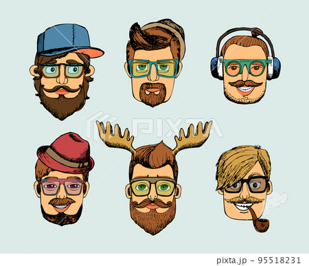 hipster man heads avatars hipster man heads avatars 95518231