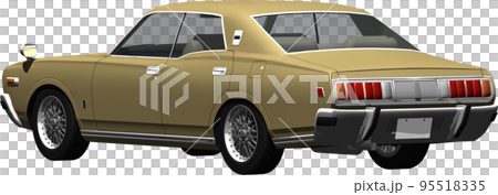 昔懐かしい日産330グロリアの自動車画像、背景透明の切抜き画像イラスト 95518335