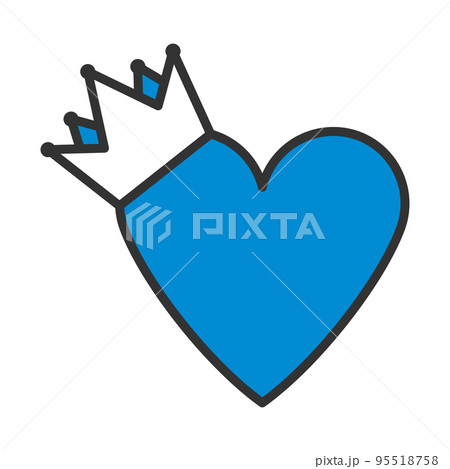 Valentine Heart Crown Icon 95518758