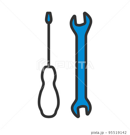 Wrench And Screwdriver Icon 95519142