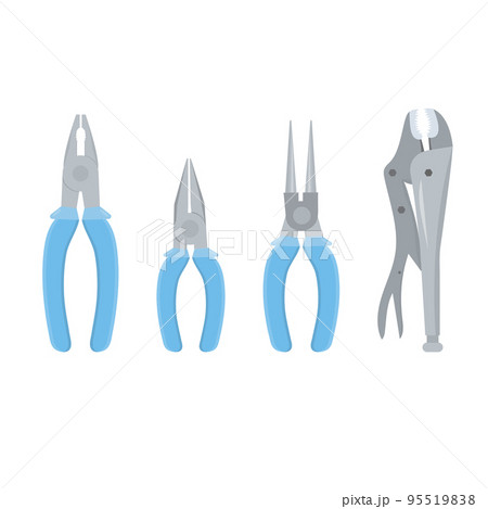 Hand tools for repair, construction and maintenance. Different types of pliers. Hand tools for repair, construction and maintenance. Different types of pliers. 95519838