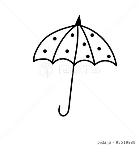 Sketch of an umbrella on white background in doodle style. 95519839