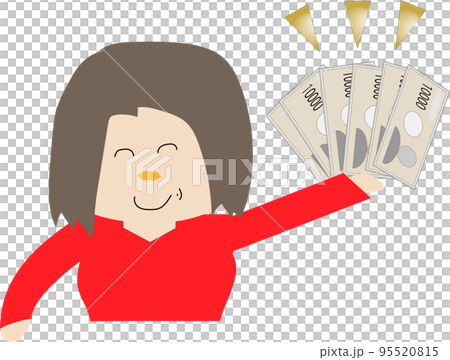 拿著賬單的女人的插圖 拿著賬單的女人的插圖 95520815