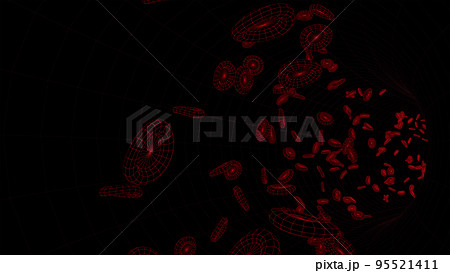 赤血球が流れる血液と血管内部のCGイラスト4 赤血球が流れる血液と血管内部のCGイラスト4 95521411