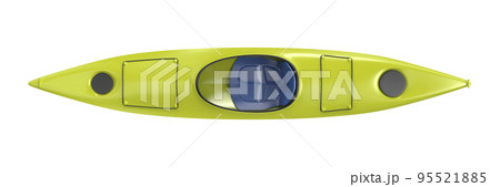 Green plastic kayak, top view 95521885