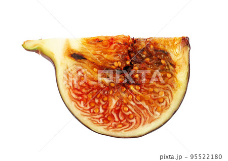 Fresh fig. Half of fruit isolated on white background.  File contains clipping path. 95522180