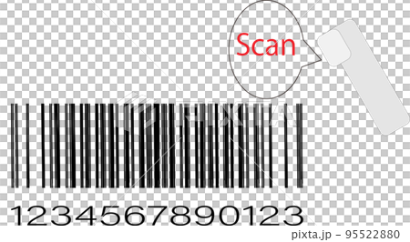 Illustration of scanning a barcode Illustration of scanning a barcode 95522880