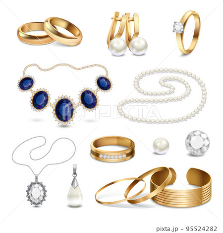 Jewelry Accessories Realistic Set 95524282