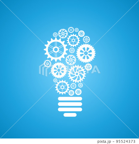 light bulb of gears and cogs 95524373