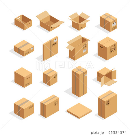 Isometric Packaging Boxes Set 95524374