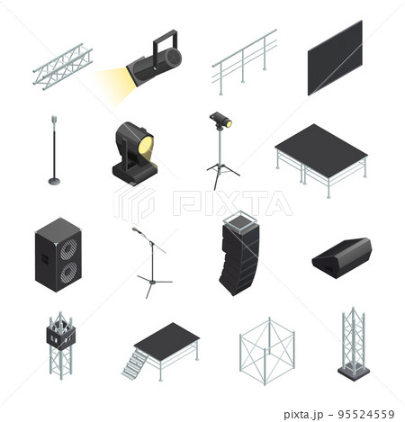 Icons Set Of Stage Elements 95524559
