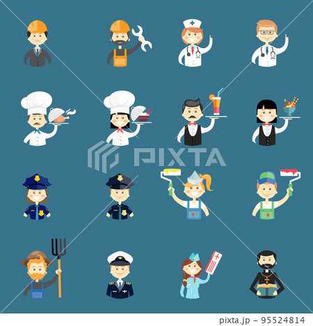 Large set of funny professional people avatars 95524814