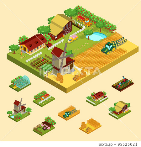Isometric Agricultural Concept 95525021
