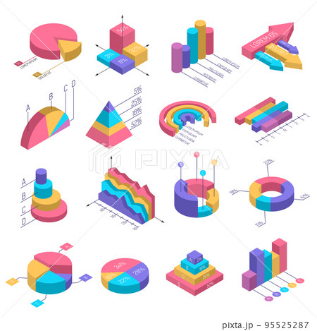 Isometric Diagrams Infographic Set 95525287