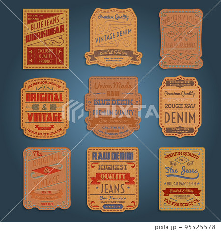 Leather classic denim jeans labels set Leather classic denim jeans labels set 95525578