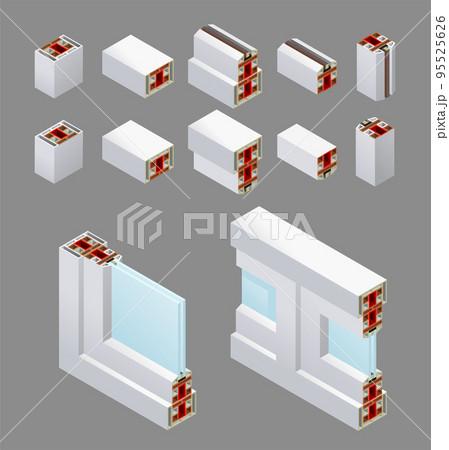 PVC Windows Isometric Elements 95525626