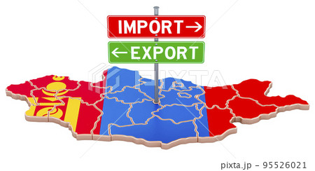 Import and export in Mongolia concept, 3D rendering 95526021