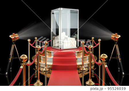 Podium with ballot box, 3D rendering Podium with ballot box, 3D rendering 95526039