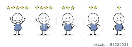 Star rating with funny stickman. Appraisal concept. Vector Star rating with funny stickman. Appraisal concept. Vector 95526581