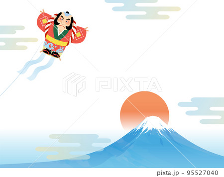 富士山と奴凧のフレーム 95527040