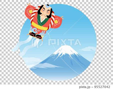 富士山と奴凧のワンポイント素材 95527042