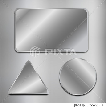 Seet of shiny metal plates. Vector illustrartion 95527084