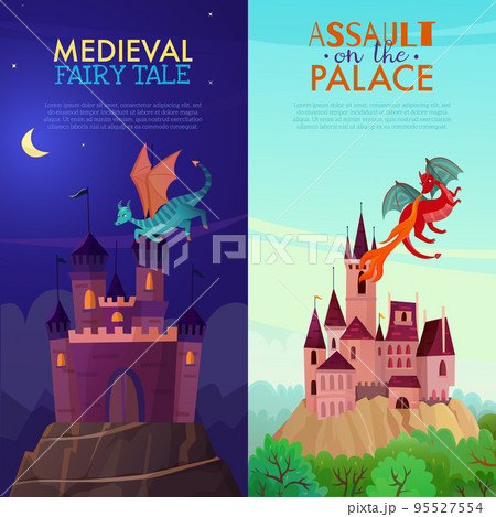 Medieval Vertical Banners Set 95527554