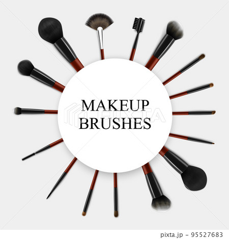 Makeup Brushes Realistic Set Frame Makeup Brushes Realistic Set Frame 95527683