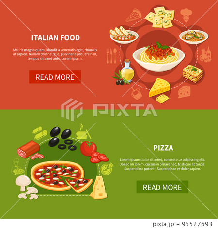 Italian Cuisine Horizontal Banners Italian Cuisine Horizontal Banners 95527693