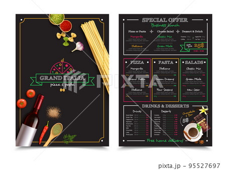 Italian Restaurant Menu With Special Offer Italian Restaurant Menu With Special Offer 95527697