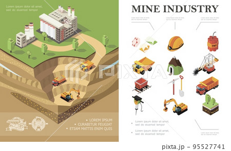 Isometric Mining Industry Concept Isometric Mining Industry Concept 95527741