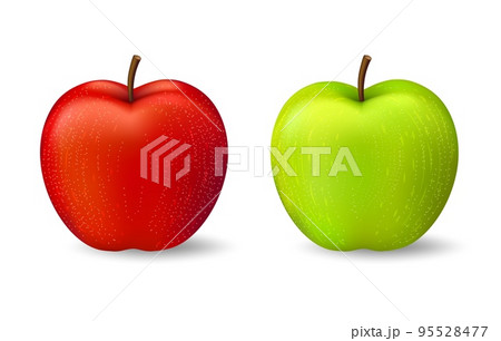 Red green 3d apples 95528477