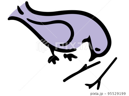 小枝を集めて巣を作る鳩。アイソメトリック図。 95529199