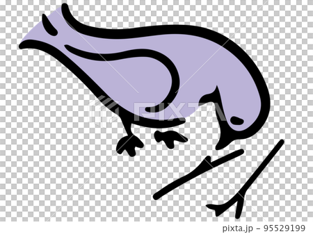 小枝を集めて巣を作る鳩。アイソメトリック図。 95529199