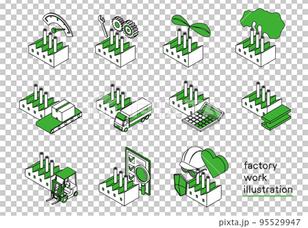 工廠工作和活動插圖集 95529947