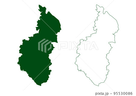 Victoria municipality (Free and Sovereign State of Guanajuato, Mexico, United Mexican States) map vector illustration, scribble sketch Victoria map 95530086