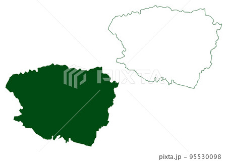 Zirandaro municipality (Free and Sovereign State of Guerrero, Mexico, United Mexican States) map vector illustration, scribble sketch Zirandaro map 95530098