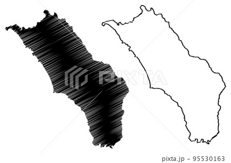 Nias island (Republic of Indonesia, South East Asia) map vector illustration, scribble sketch Pulau Nias map 95530163