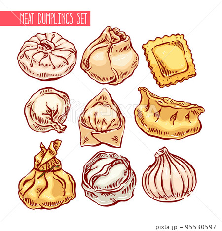 set of different dumplings 95530597