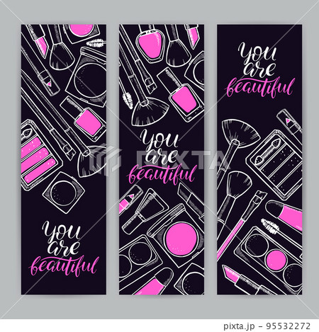 banners of sketch female cosmetics 95532272