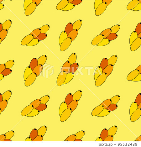 Sea buckthorn seamless pattern. Twigs with berries and leaves. Template with orange fresh berries for wallpaper Sea buckthorn seamless pattern. Twigs with berries and leaves. Template with orange fresh berries for wallpaper 95532439