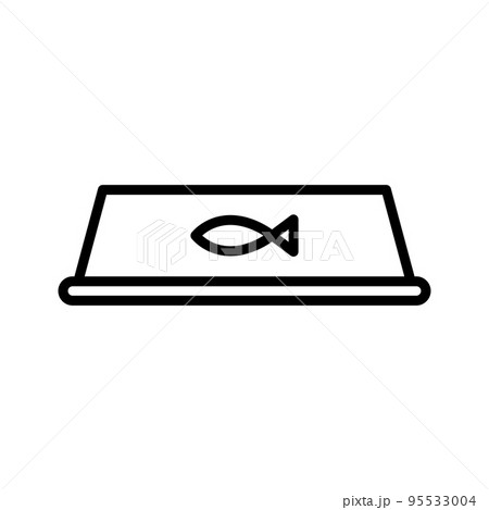 Cat food bowl icon. Pet feed. Pictogram isolated on a white background. 95533004