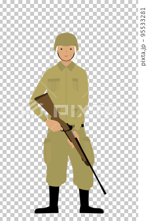 高級女兵擺姿勢，拿著步槍站崗 95533281