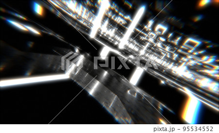 VJ トンネル 基地 未来都市 サイバー空間 白黒 [別Verあり] 95534552