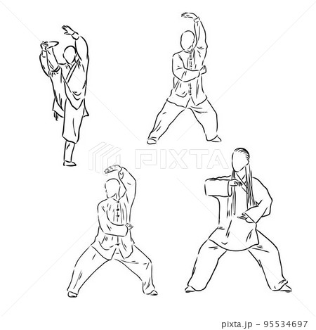 World Tai Chi and Qigong Day, vector art illustration. 95534697
