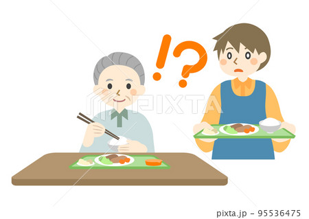介護施設で食事の配膳間違い 介護施設で食事の配膳間違い 95536475