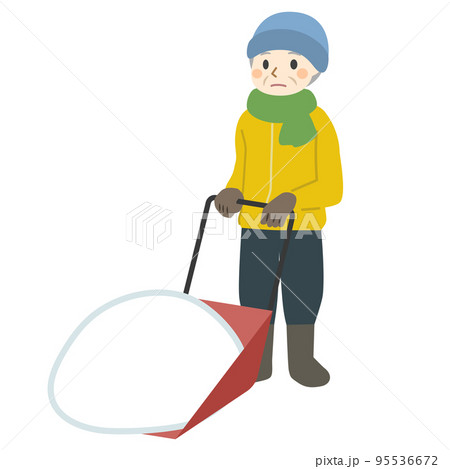 雪かきをする高齢者 雪かきをする高齢者 95536672