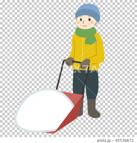 雪かきをする高齢者 雪かきをする高齢者 95536672