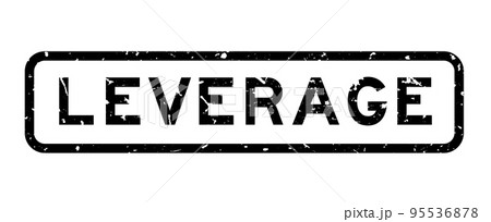 Grunge black leverage word square rubber seal stamp on white background 95536878